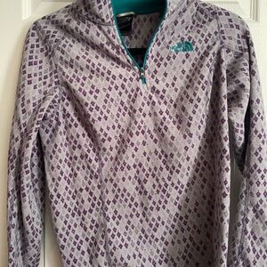 The North Face Teal and Purple Fleece Pullover